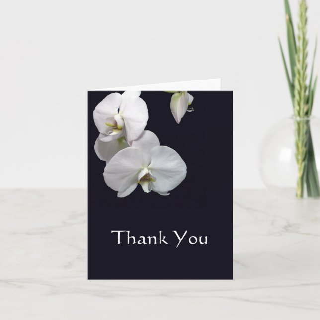 Carte De Remerciements Orchidées blanches Note de remerciement (Devant)