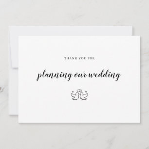 Carte De Remerciements Organisateur d'événements de planification mariage