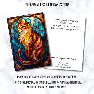 Carte De Remerciements Organisation de sauvetage animalier en verre color