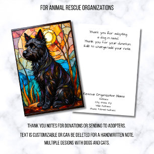 Carte De Remerciements Organisation de sauvetage d'animaux de style vitra