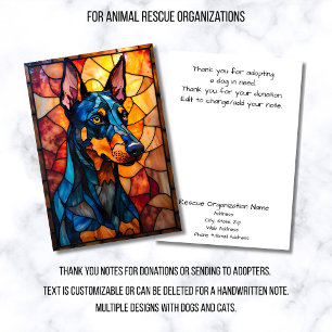 Carte De Remerciements Organisation de sauvetage d'animaux de style vitra