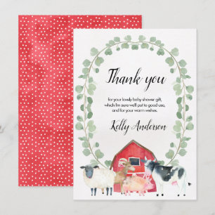Carte de remerciements orienté de baby shower de