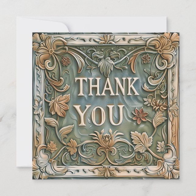 Carte De Remerciements orné décoratif (Devant)