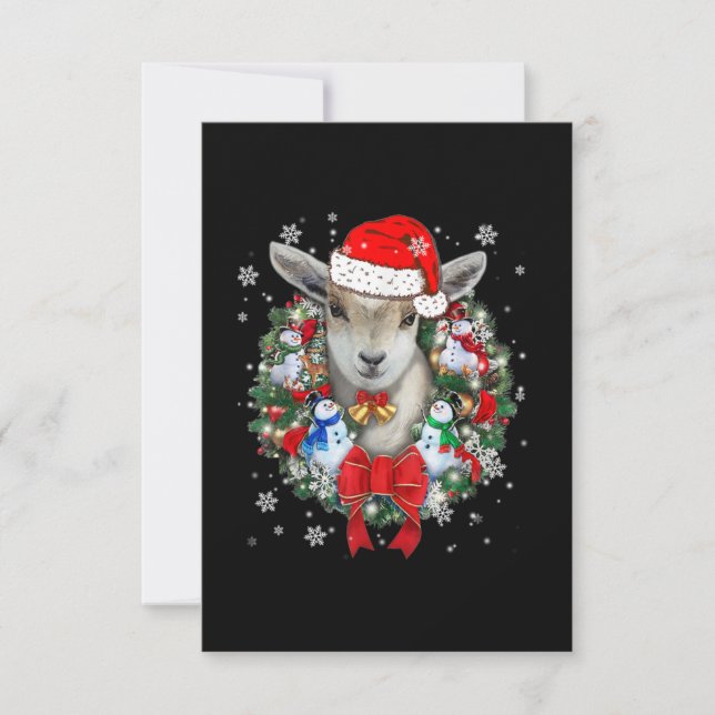 Carte De Remerciements Ornement de Noël de chèvre (Devant)