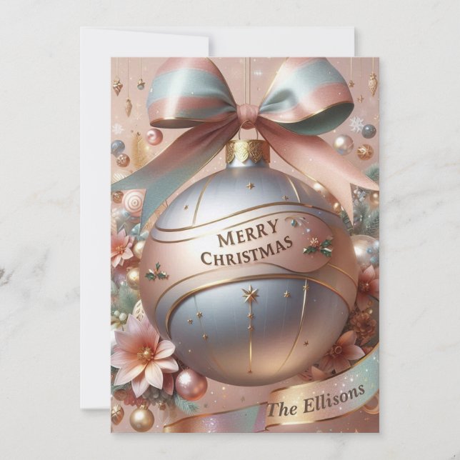 Carte De Remerciements Ornement Pearl Pink (Devant)