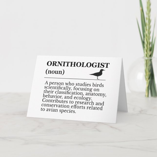 Carte De Remerciements Ornithologist Definition - Vogelkunde (Birdwatchin (Devant)