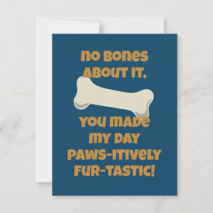 Carte De Remerciements Os de chiot bleu pour l'anniversaire de Paw-ty