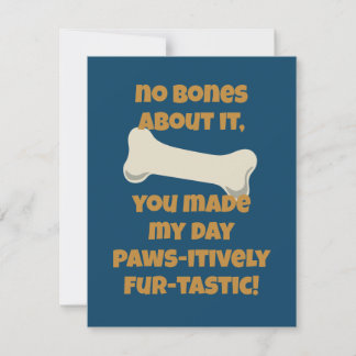 Carte De Remerciements Os de chiot bleu pour l'anniversaire de Paw-ty