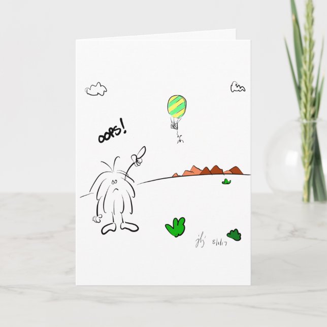 Carte De Remerciements OUPS ...carte d'anniversaire tardive (Devant)