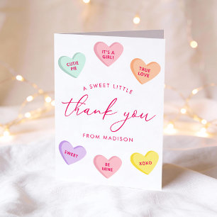 Carte De Remerciements Our Little Sweetheart Candy Hearts Baby Shower