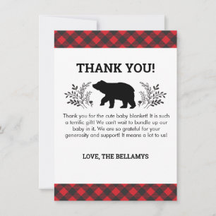 Carte de remerciements Ours de bûcheron