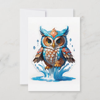 Carte De Remerciements Ours de Chouette Whimsical Jumping sur l'eau - Jou