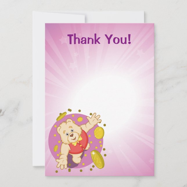 Carte De Remerciements Ours de Quizzy (Devant)