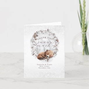Carte De Remerciements Ours des bois Froid à l'extérieur du Baby shower d