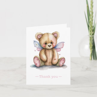 Carte De Remerciements Ours en peluche avec ailes