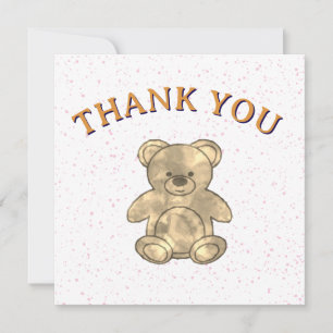 Carte De Remerciements Ours en peluche mignon personnalisé
