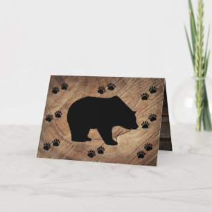 Carte de remerciements Ours Noir Et Patrouilles Ou