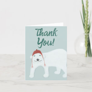 Carte De Remerciements Ours polaire Noël hiver