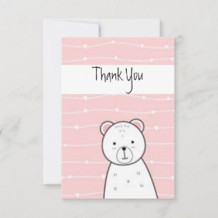 Carte De Remerciements Ours rose