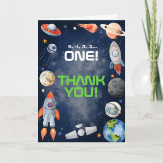 Carte De Remerciements Outer Space First Birthday