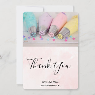 Carte De Remerciements Outils de décoration de gâteaux de couleur pastel 