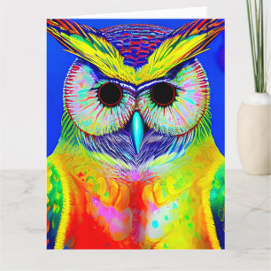 CARTE DE REMERCIEMENTS OWL ART LOW YOU GROG GREETING CARD