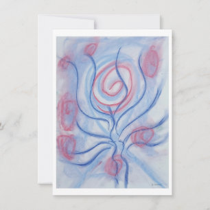 Carte De Remerciements P43 Art Abstrait Coloré Unique