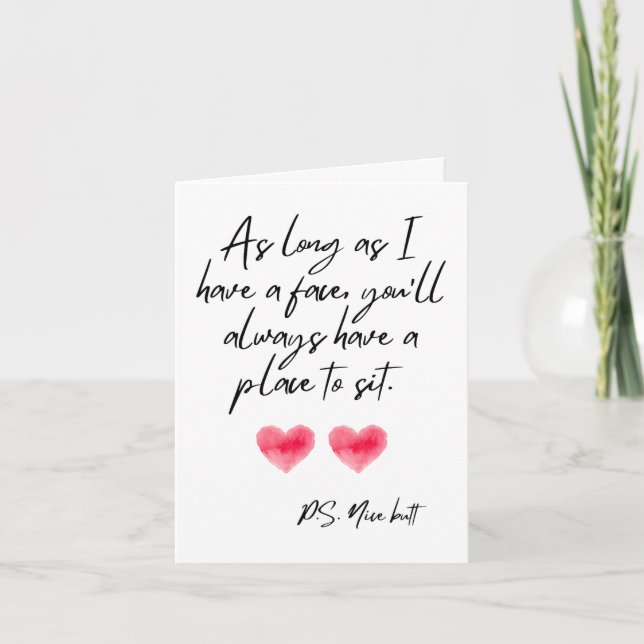 Carte De Remerciements P.S. Nice Butt Valentine's Day Greeting Card (Devant)
