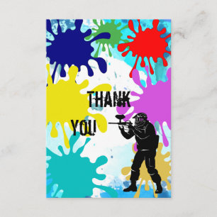Carte De Remerciements Paintball "Merci "