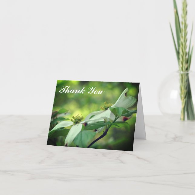 Carte De Remerciements Paire de fleurs de bois blanc (Devant)