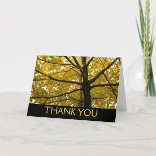 Carte De Remerciements Paire d'érables jaunes Automne Nature