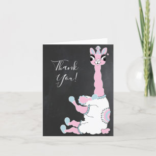 Carte De Remerciements Pajama rose Llama Joueur de fête d'anniversaire