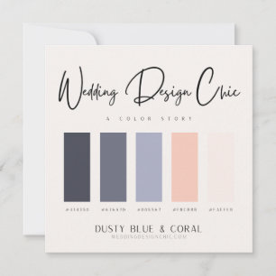 Carte De Remerciements Palette couleur corail bleu foncé avec codes hexad