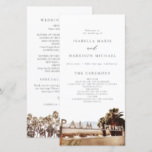 Carte De Remerciements PALM SPRINGS California Palm Tree Wedding Program