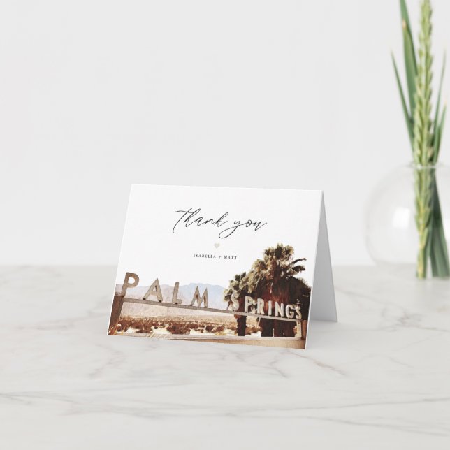 Carte De Remerciements PALM SPRINGS Californie - Connexion Skyline Destin (Devant)