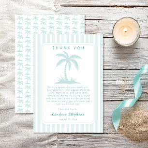 Carte De Remerciements Palmiers et Tétines Bleu Baby Shower Côté Mer