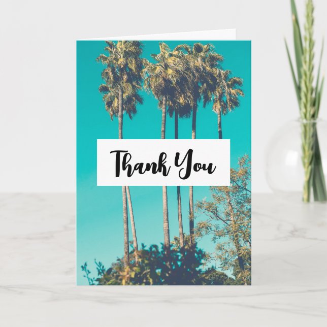 Carte De Remerciements Palmiers tropicaux Californie Rétro (Devant)