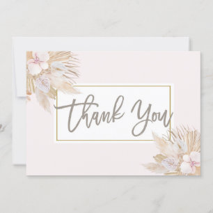 Carte De Remerciements Pampas Grass rose