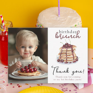 Carte De Remerciements Pancakes Watercolor Premier anniversaire