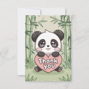 Carte De Remerciements Panda coloré