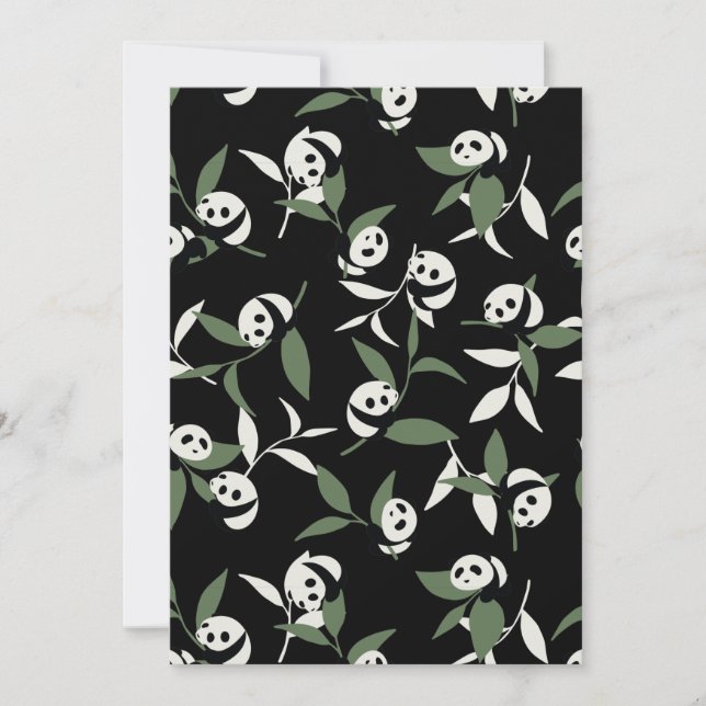 Carte De Remerciements Panda Cute Jouer Jardin De Bambou (Devant)