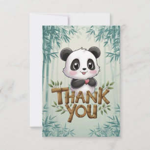 Carte De Remerciements Panda élégante enchantée
