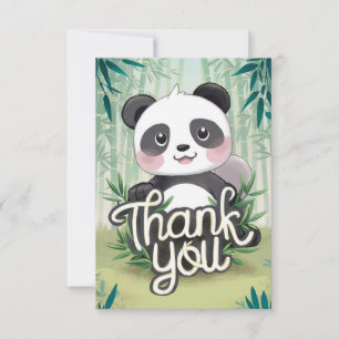 Carte De Remerciements Panda magique en bambou