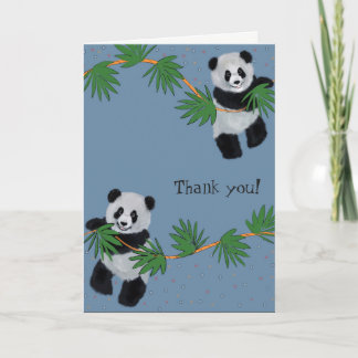 Carte De Remerciements Pandas mignons