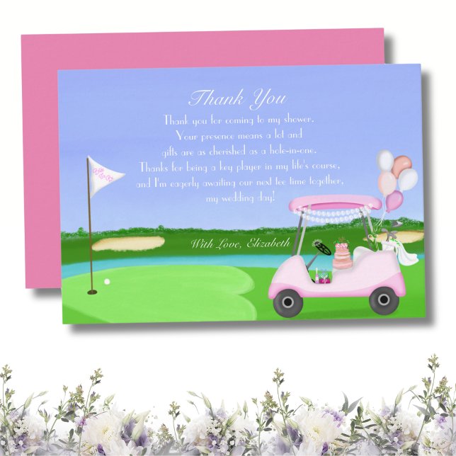 Carte De Remerciements Panier de golf de mariage Petit déjeuner de douche (Créateur téléchargé)