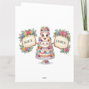 Carte De Remerciements Panneau de bienvenue de mariage à gâteau floral pe