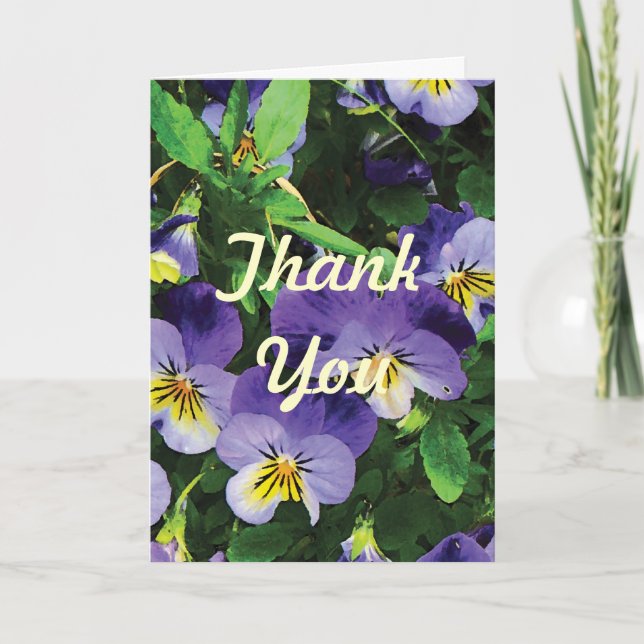 Carte De Remerciements Pansies (Devant)