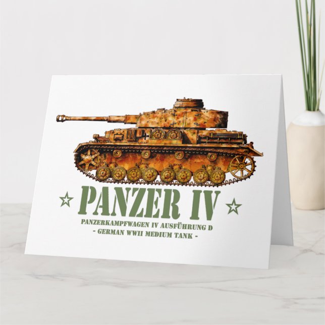 Carte De Remerciements Panzer IV D Guerre mondiale Deux Allemands 2ÈME GU (Devant)