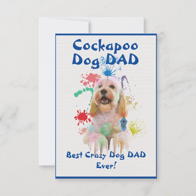 Carte De Remerciements Papa Cockapoo personnalisé Chien Meilleur Papa Chi (Devant)