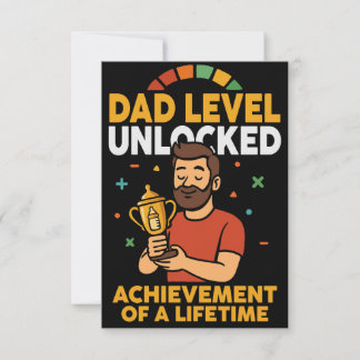 Carte De Remerciements Papa Niveau Déverrouillé - Drôle cadeau de fête du